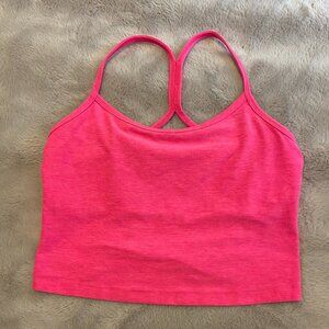 Beyond Yoga Spacedye Slim Racerback Cropped Tank - Electric Pink Heather Size M